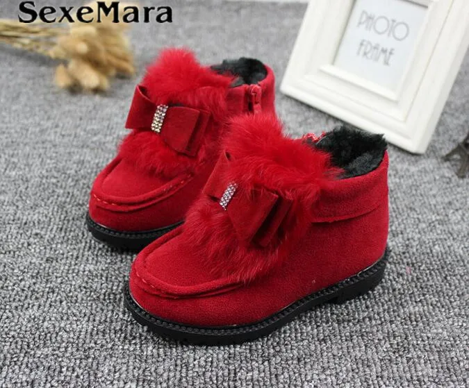 Sexemara/Зимние плюшевые Девичьи Зимние Сапоги Теплая обувь кожаные туфли на плоской