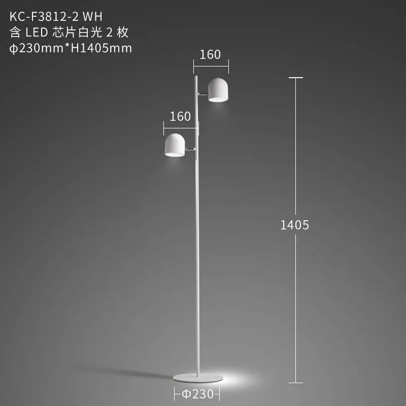 Modern Iron Floor Lamp Creative Led Floor Lights Nordic Living Room Bedroom Bedside Vertical Standing Lamp Home Decor Luminaria - Цвет абажура: white 2 heads