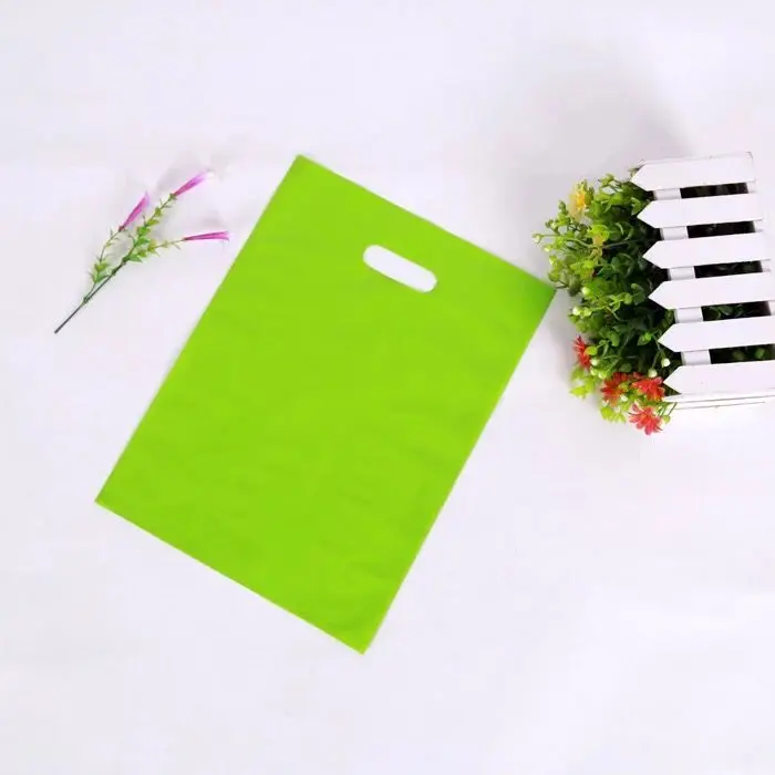 green 50 шт красочные большие пластиковые хозяйственные сумки с ручкой, праздничная подарочная сумка посылка(заказ с логотипом принимает минимальный заказ 50 шт пакетов - Цвет: green