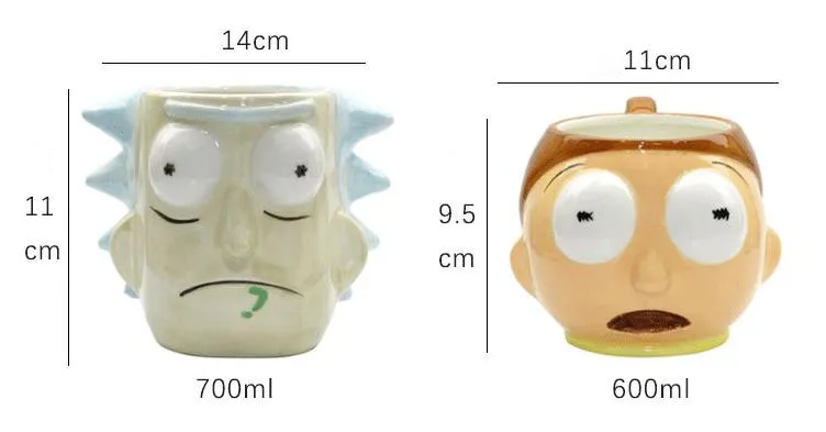 3D Рик и Морти чашки для кофе керамические чашки и кружки Мультфильм Марк посуда