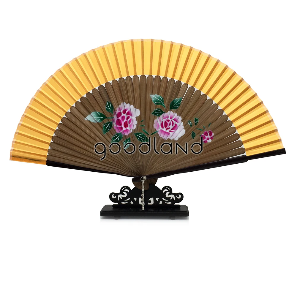 Free Shipping 1pcs Random Color Spun Silk Cover Brown Bamboo Ribs Folding Hand Fan Christmas Gifts Natale | Дом и сад
