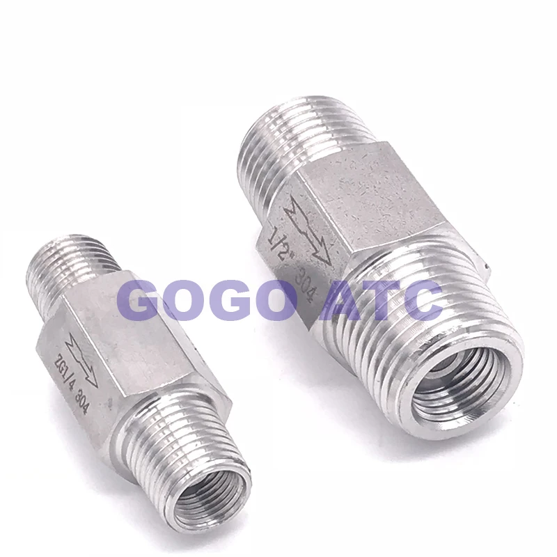 GOGO обратный клапан с наружной резьбой ZG 1/" 3/8" 1/" Нержавеющая сталь 304 кислотостойкий пневматический гидравлический односторонний обратный клапан