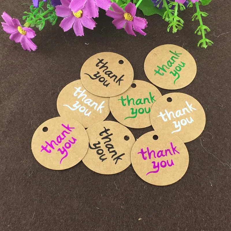 100 шт. спасибо декоративные карточки из крафт-бумаги подвесная бирка этикетка для