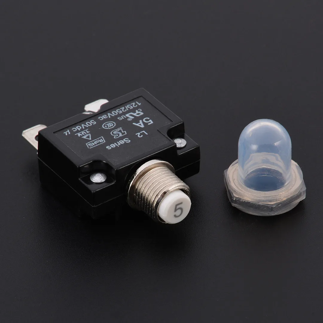 1x 12V/24V Push Button Resettable Thermal Circuit Breaker Panel Mount 5A/10A/15A/20A/30A for Automotive Industrial Marine | Обустройство