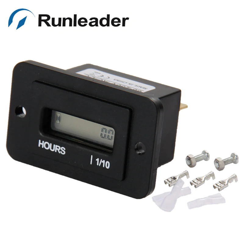 

Runleader HM010 Waterproof Snap IN Hour Meter Counter DC4.5-90V Engine Timer Powered Engine For Machine Free Shipping