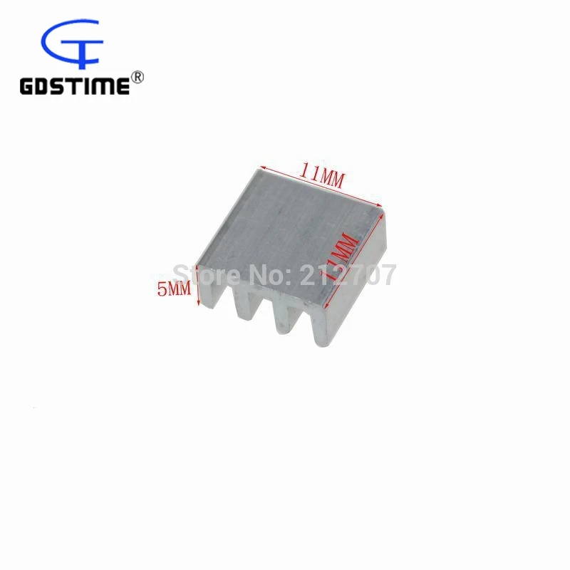 Алюминиевый теплоотвод Gdstime 11X11X5MM 100 шт. | Компьютеры и офис
