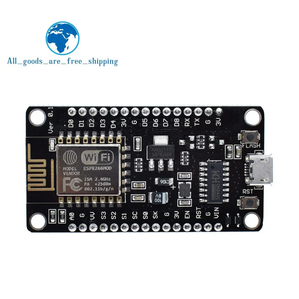 Беспроводной модуль NodeMcu v3 CH340 Lua wifi Интернет вещей макетная плата ESP8266 с pcb антенной и usb портом для Arduino - Цвет: NodeMcu v3 CH340