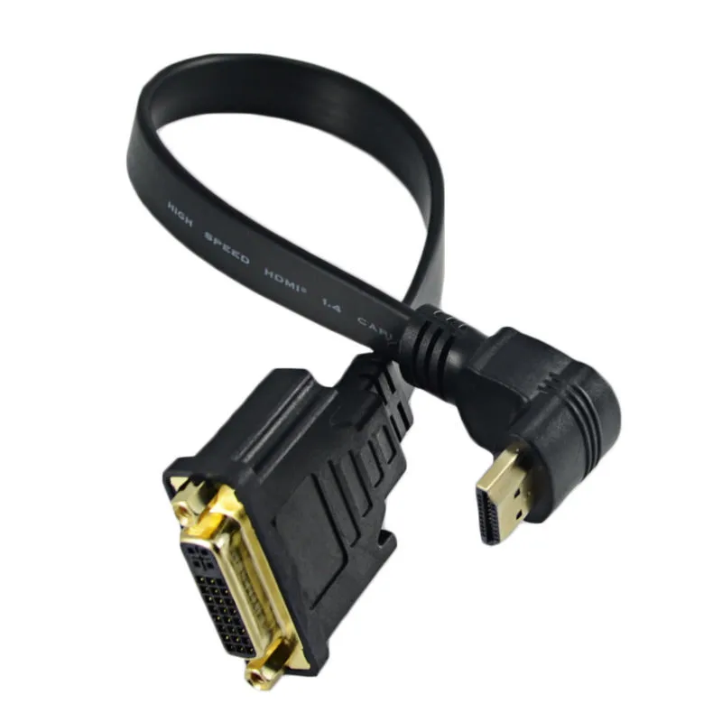 Кабель HDMI штекер гнездо DVI Женский фотокабель 24 + 5 видео плоский вверх и вниз