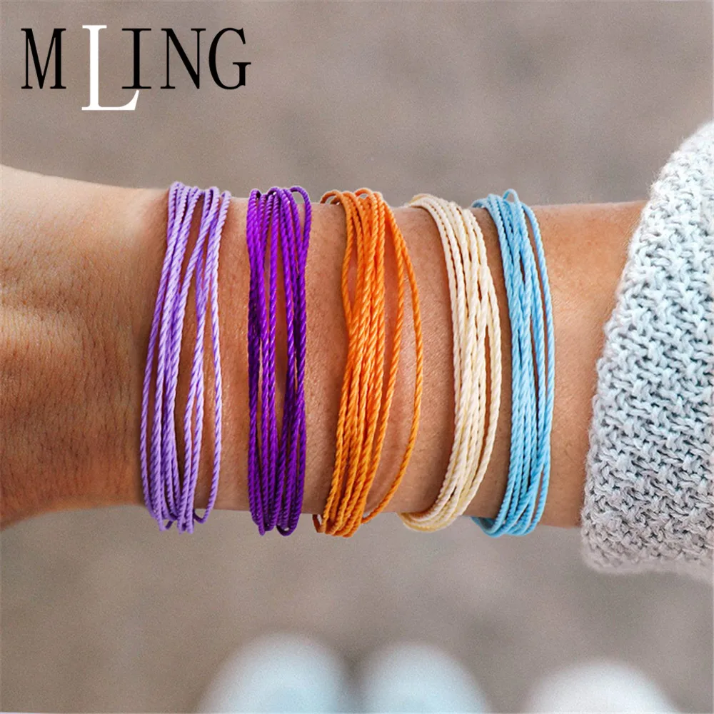 Винтажный Плетеный Браслет-цепочка ручной работы MLING для женщин очаровательный