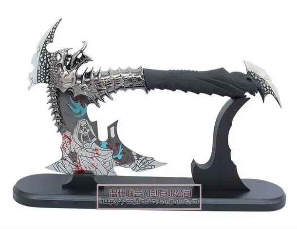 S0182 вампир демон SKULL DRAGON FANCY AXE AX черная кожаная ручка с подставкой 12 дюймов|handle