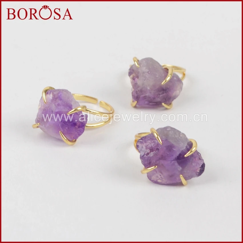 BOROSA золотистого цвета грубый натуральный фиолетовый кристалл Друза коготь