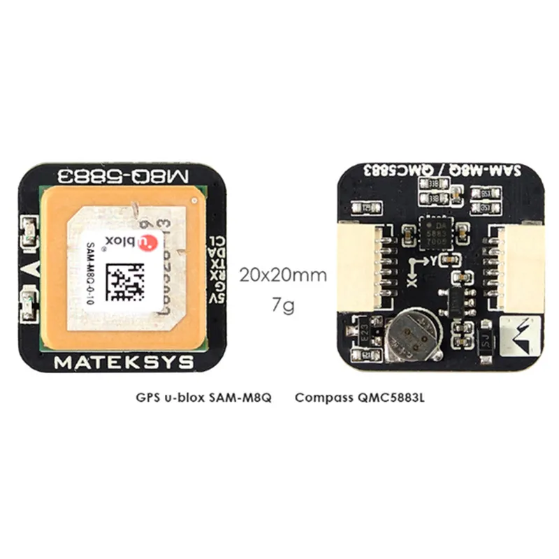 Бесплатная доставка Matek Systems M8Q-5883 SAM-M8Q GPS &amp QMC5883L компас-модуль для