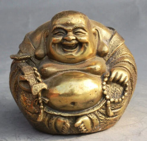 WBY---611 + китайский буддийский латунная фигурка Ruyi счастливый смех Maitreya статуэтка