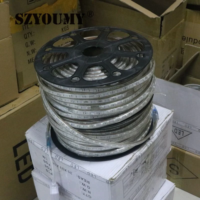 

SZYOUMY 80 Meters SMD 5050 220V 8mm PCB Warm White / White / Cool White 60led/m High Voltage Led Flexible Strip Light Free Ship