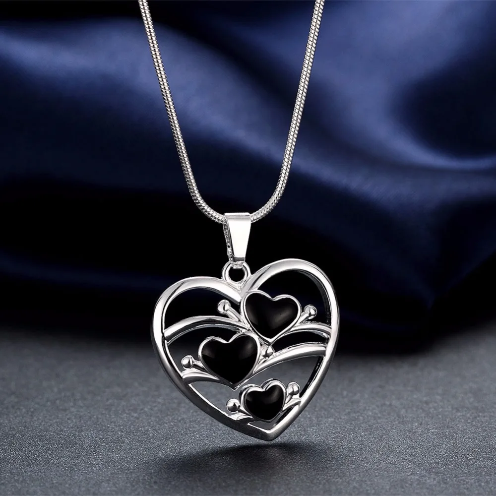 2017 heart smooth bright baking finish sd003# silver plated women necklaces | Украшения и аксессуары