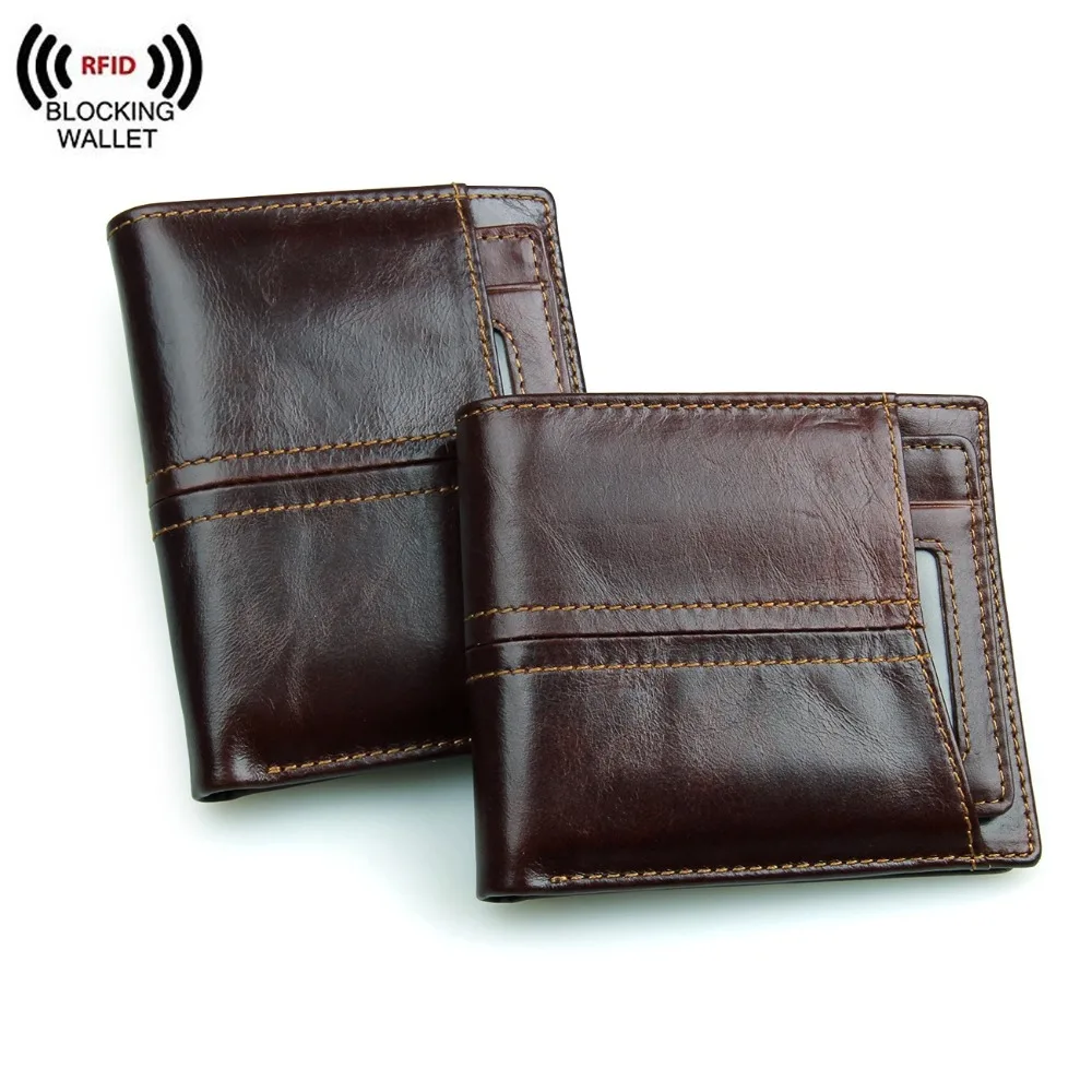 Новая мода RFID блокирующая функция мужские кошельки Высокое качество Натуральная