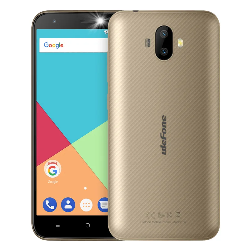 Ulefone S7 двойной сзади камеры мобильного телефона MTK6580 4 ядра Android 7 0 5 дюймов HD 1 ГБ