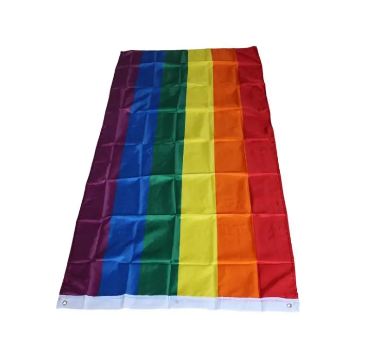 100 шт флаги Радуга Лесбиянок Гей парад баннеры ЛГБТ гордыня флаг полиэстер
