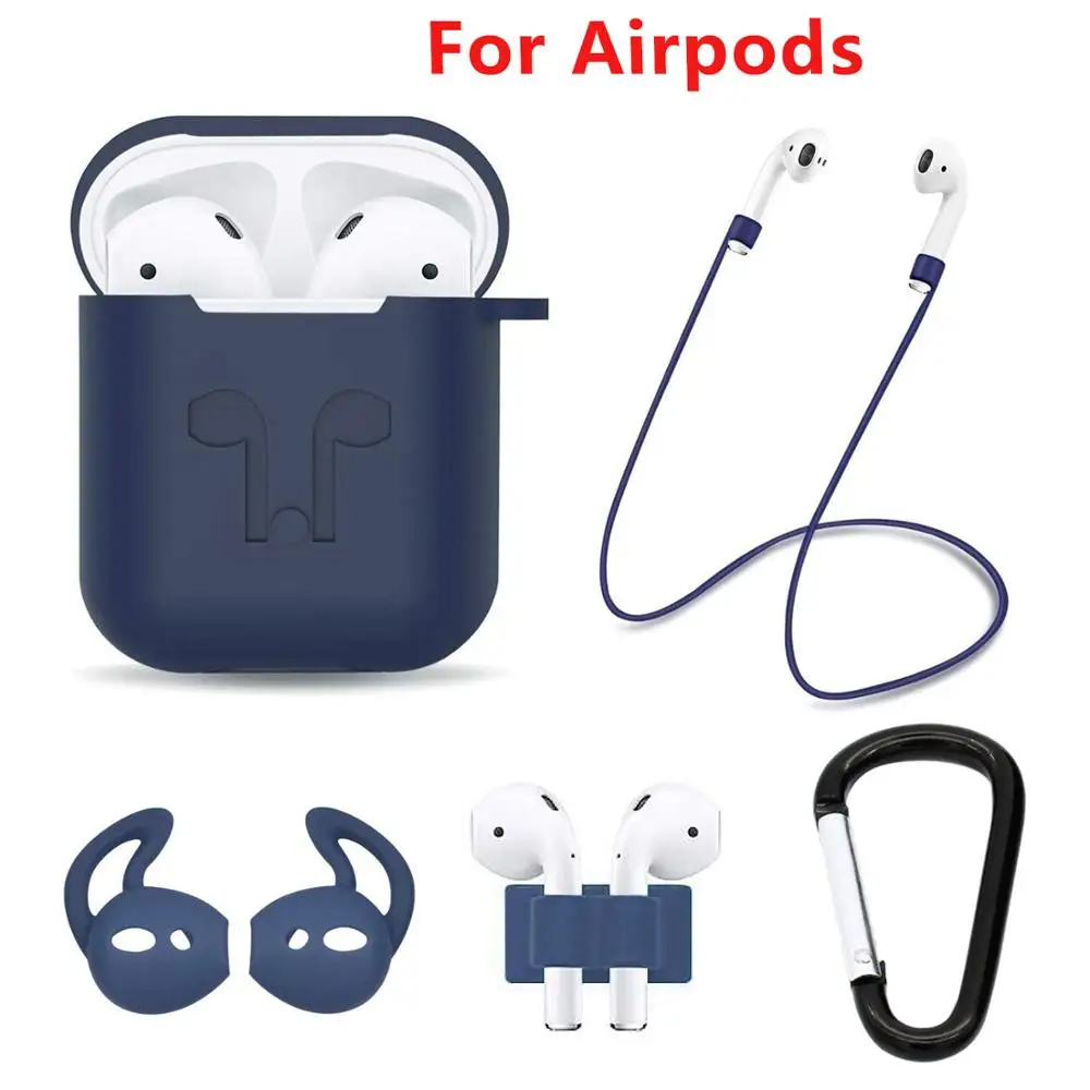 Силиконовый чехол для Airpods защитный беспроводные наушники Bluetooth вкладыши набор