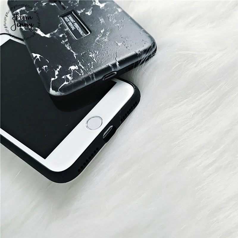 From Jenny Fashion Marble Phone Case For iphone X 7 7s 6 6s 6plus 6splus Golden Silver Finger Ring Holder Grip Hard | Мобильные