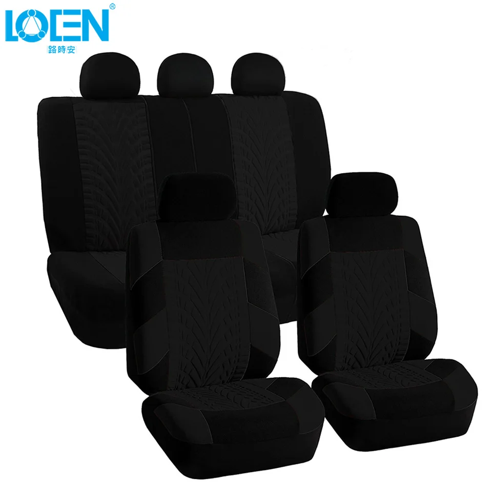 

LOEN Universal Car Seat Cover Set Front Seat Rear Seat Protection Covers Polyester Fit 95% Cars Auto Interior Accessory 5 Color