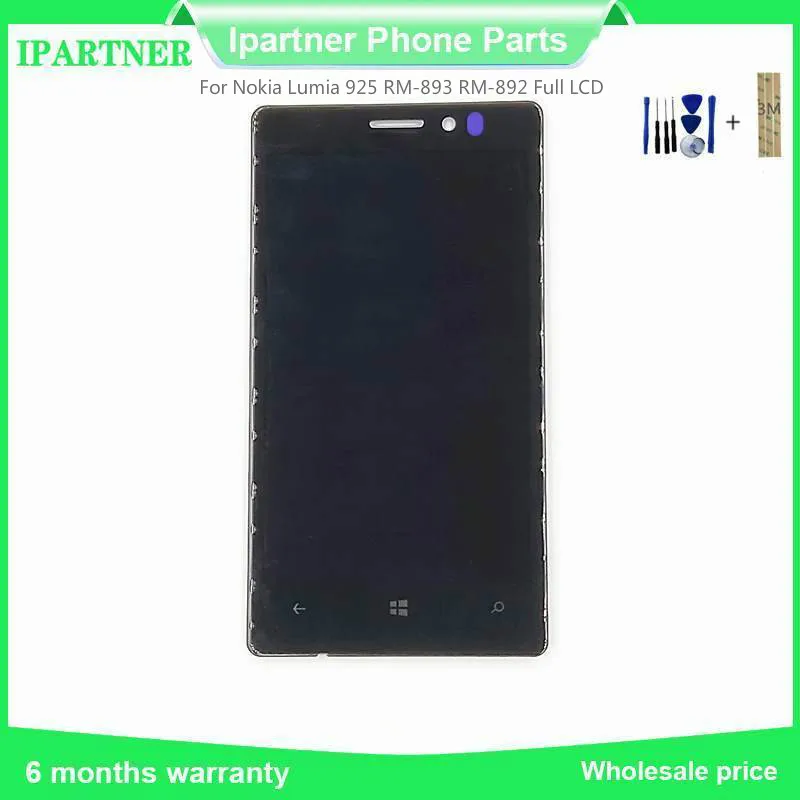 Для Nokia Lumia 925 RM 893 892 Полный ЖК дисплей с сенсорным экраном дигитайзер Сенсорная