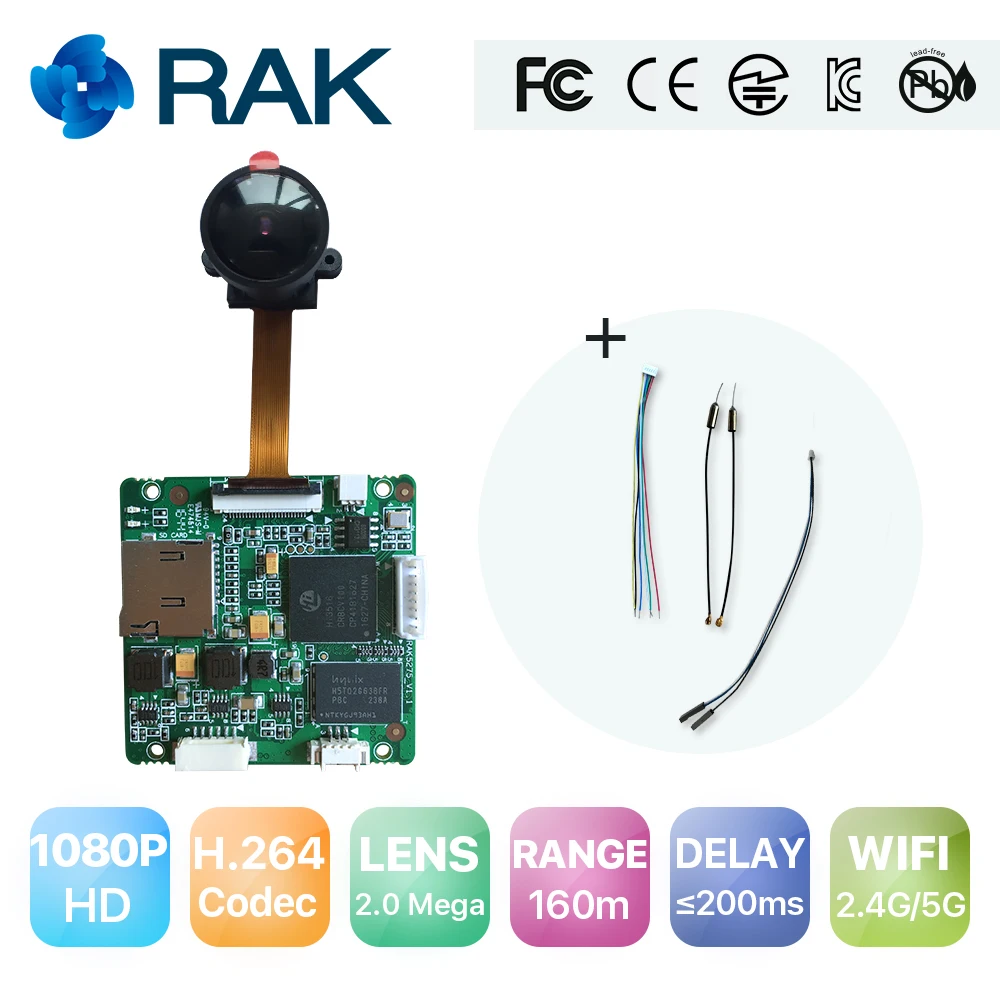 RAK5270 5 8 Г Wi Fi модуль камеры Hi3516C беспроводной Дрон аксессуары Hisilicon камеры/плата Full
