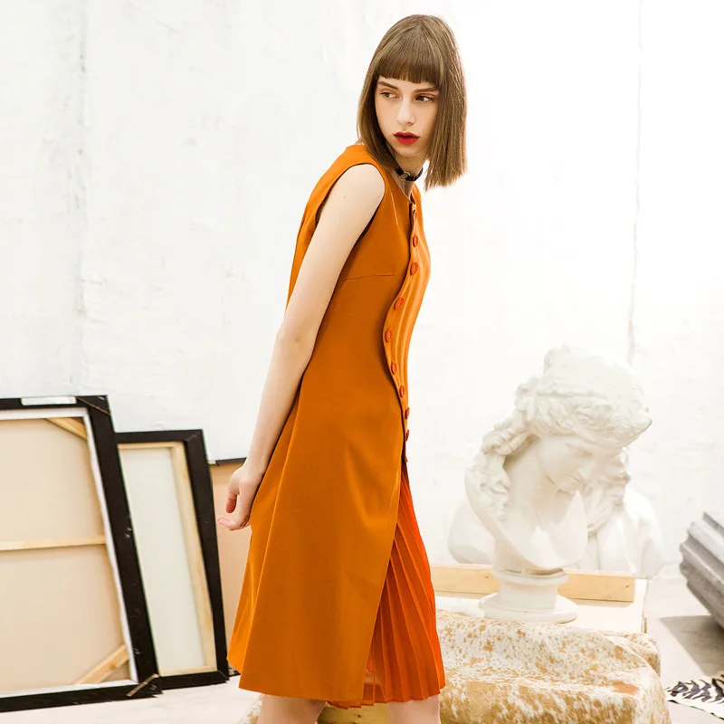 2018 Весна и лето новое поступление тонкий платье европейский американский