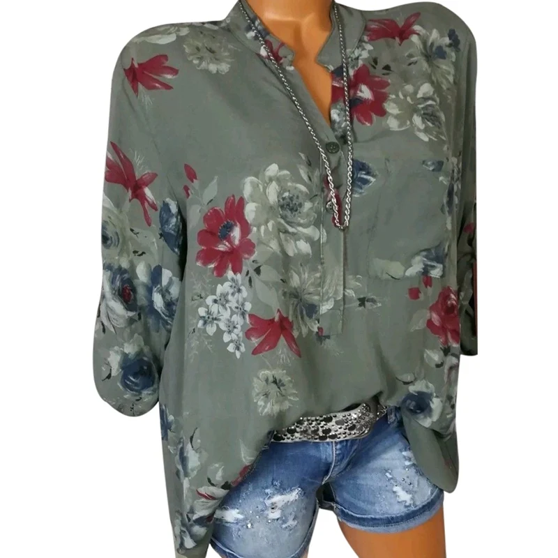 Adisputent Women Tops Blouses 2018 Spring Autumn Turn Down Collar Button Long Sleeve Ladies Top Shirts Blusa Feminina Plus Size |