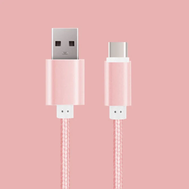 Rose-Gold Кабель USB type C 5A для xiaomi 0,5 m type c нейлоновый плетеный шнур Быстрая зарядка кабель синхронизации данных Usb-c кабель питания для huawei - Цвет: Rose-Gold