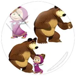 MS77 JWEIJIAO мультфильм аниме Litte девушка и животное большой коричневый Медведь DIY стекло кабошон узор купол демонстрационная плоская задняя часть ювелирных изделий - Цвет: MS77