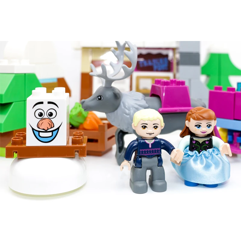 95 шт. кирпичи крупные частицы строительные блоки модель ледяная Принцесса замок мечты совместимые Legoe Duplo