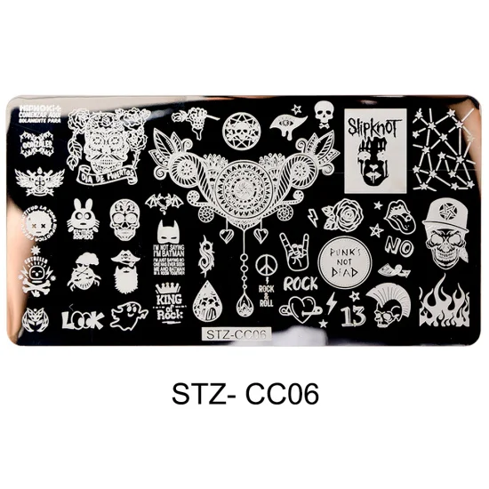 STZ-CC06 STZ 1 шт. дизайн ногтей пластины кружева лист цветок лоза штамповка шаблон инструмент волна Линия Бабочка лак передачи маникюр STZ-CC01-14 - Цвет: STZ-CC06