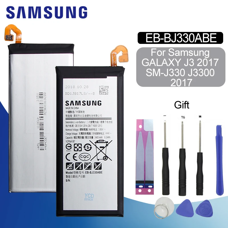 Аккумулятор для samsung J330 EB-BJ330ABE 2400 мАч для samsung Galaxy J3 J3300 J330F SM-J3 Pro, Сменный аккумулятор для телефона