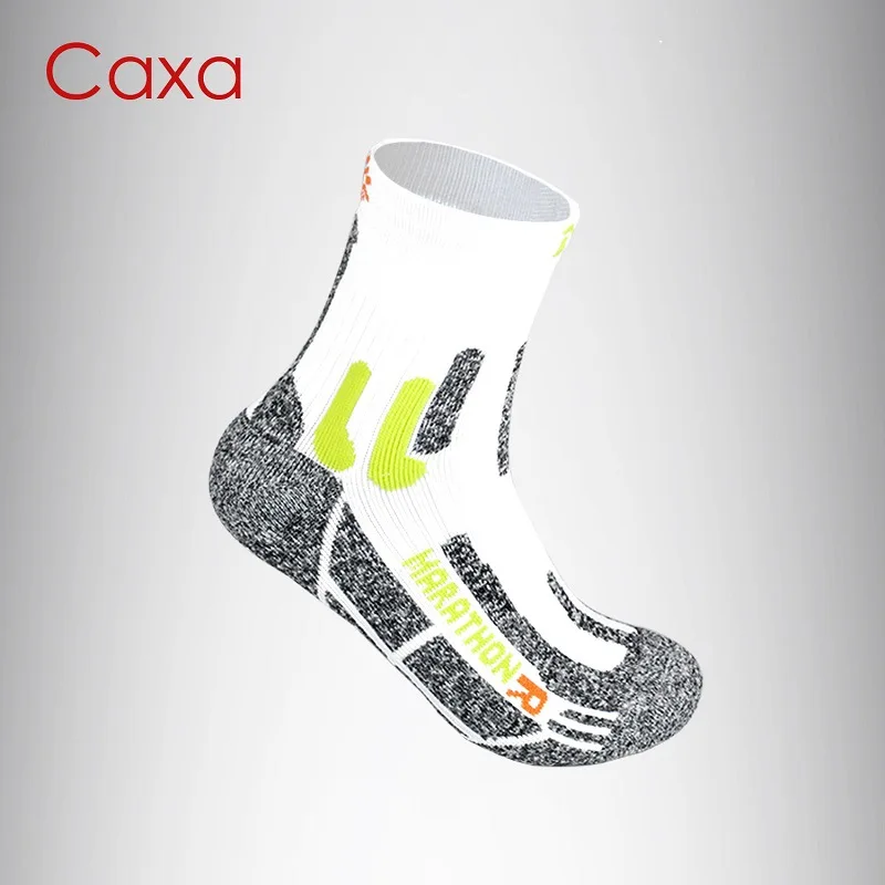 White CX16303 Caxa Marathon носки для бега дышащие быстросохнущие высококачественные носки для спорта на открытом воздухе - Цвет: White