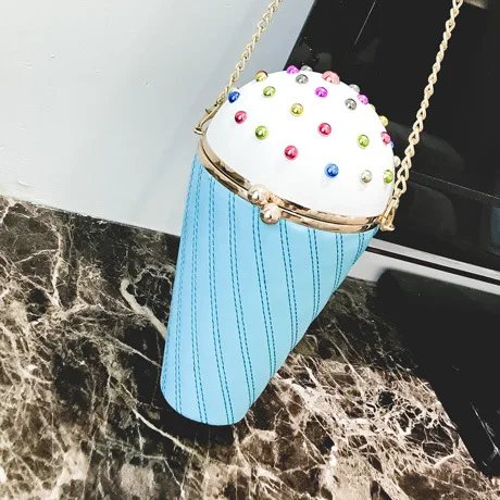 Persenality Дизайн милые кекс мороженое Форма Crossbody сумки мультфильм Мода Сеть PU
