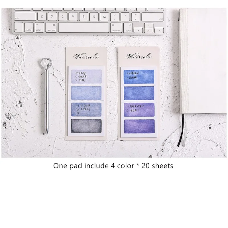 Набор водных стикеров для заметок 6 шт. мини Стикеры цветные наклейки