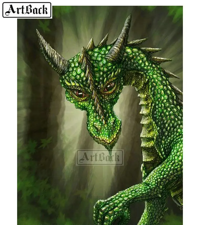 Full square / round drill diamond painting dragon abstract animal 3d diamond embroidery resin mosaic home decoration painting
