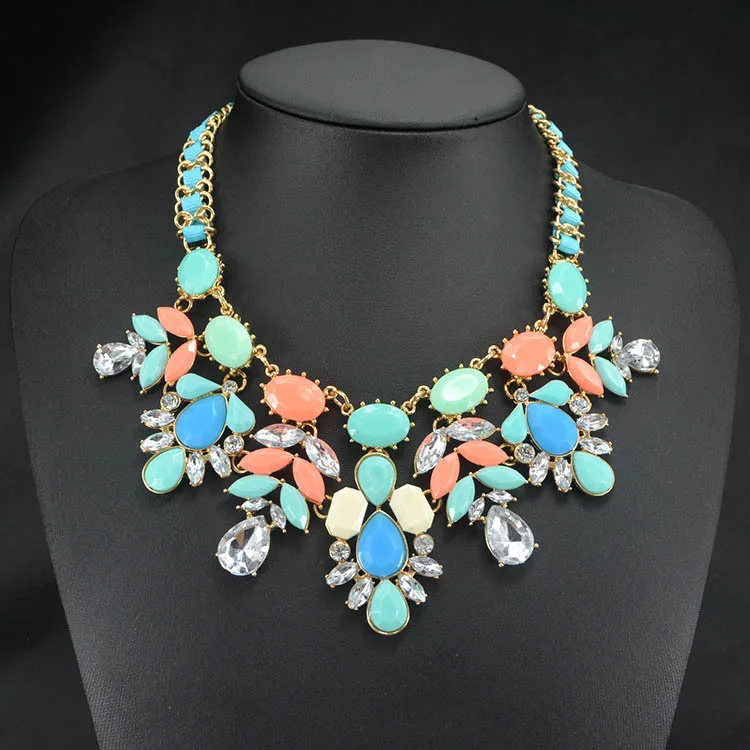 2018 Новое модное Макси ювелирное ожерелье-чокер с цветком эффектное ожерелье
