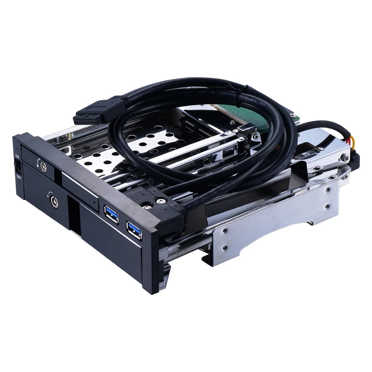 Uneatop 2.5+ 3.5 Dual bay алюминиевый корпус SATA жесткий диск горячей замены HDD корпус с двумя Порт USB 3.0 - Цвет: Black