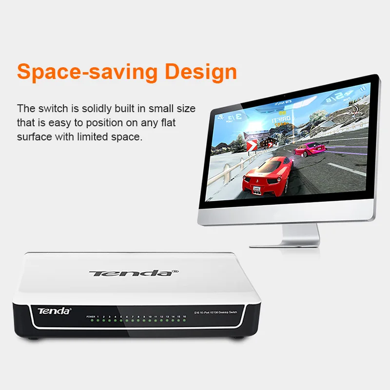 Tenda S16 16 Порты 10/100 м сети переключатели 3,2 Гбит/с коммутации Ёмкость быстрому включению