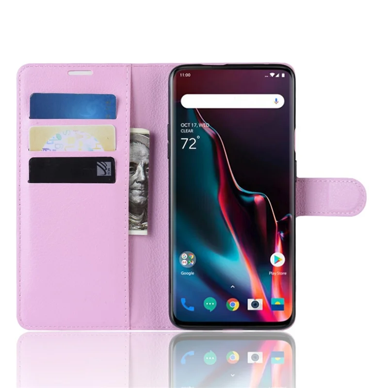 Роскошный чехол из искусственной кожи для Oneplus 7 Pro откидной Чехол-бумажник полный