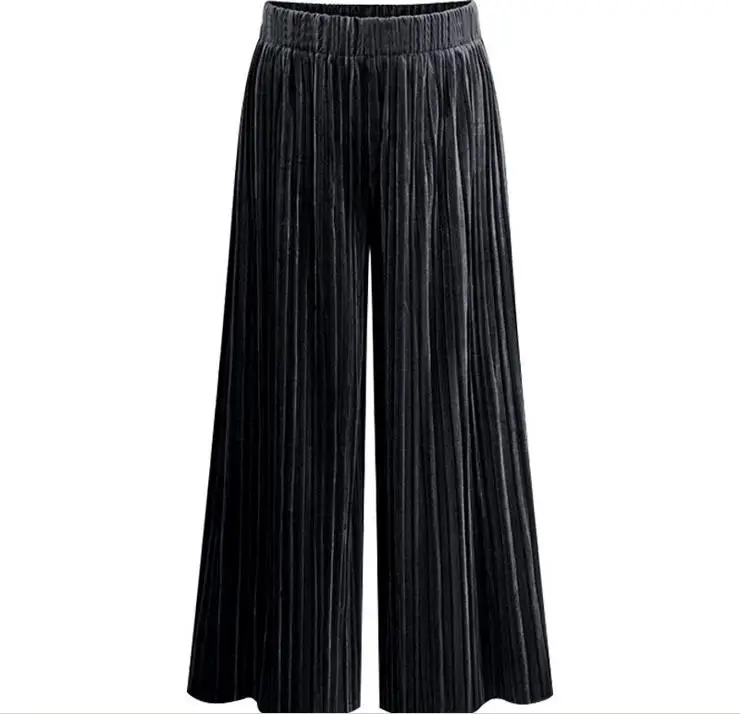 Женские осенние широкие бархатные брюки Свободные повседневные до щиколотки с