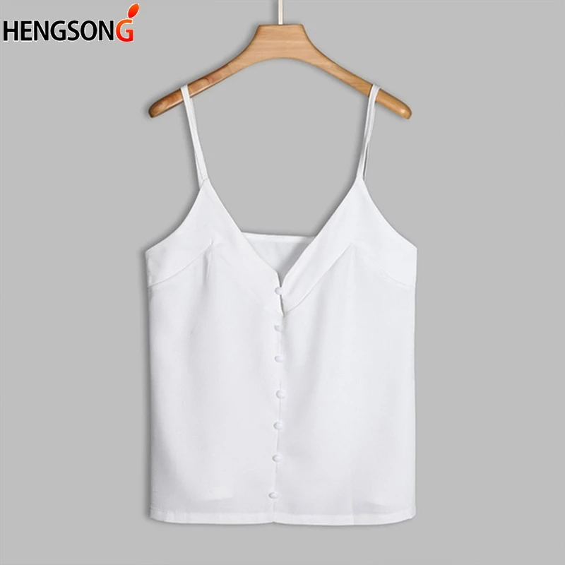 Женский жилет на бретельках HENGSONG однотонный топ без рукавов с треугольным