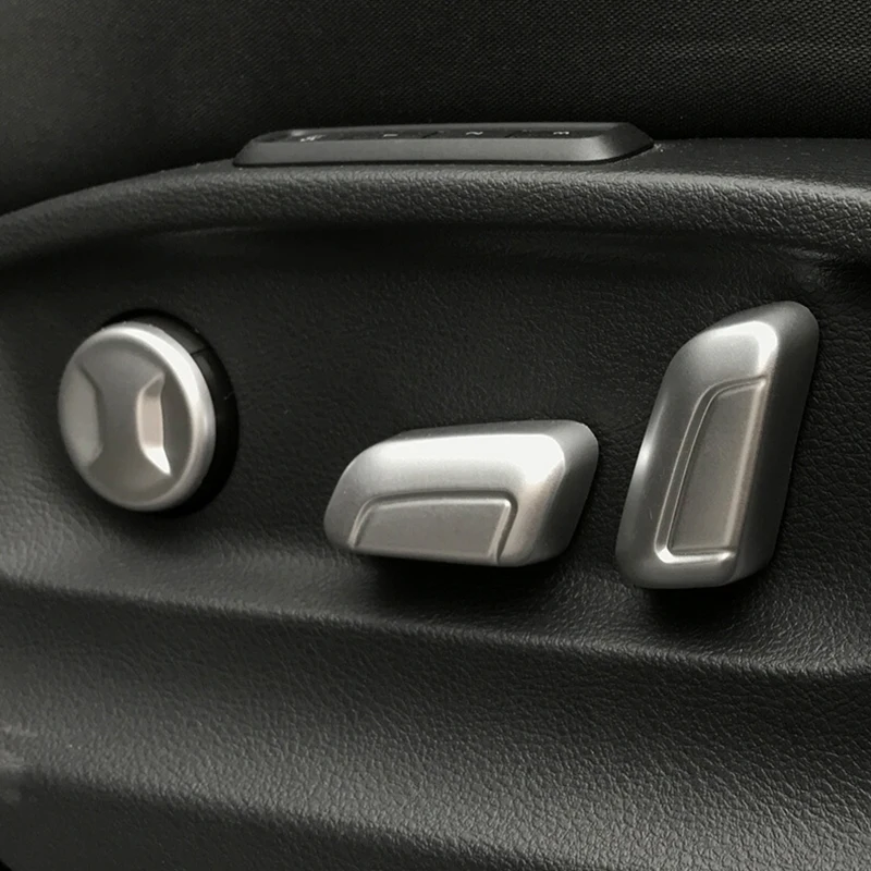 For Skoda Superb ABS Matte/Carbon Fibre Car Seat Adjustment Switch Knob Cover Sticker Trim Accessories 6pcs