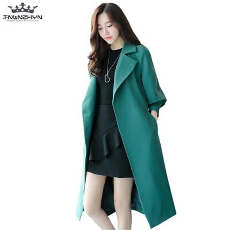 

tnlnzhyn 2019 Spring Autumn Fashion Loose Trench Coat Women Casual Windbreaker Outerwear Coat Slim long Trench Coat Y1010