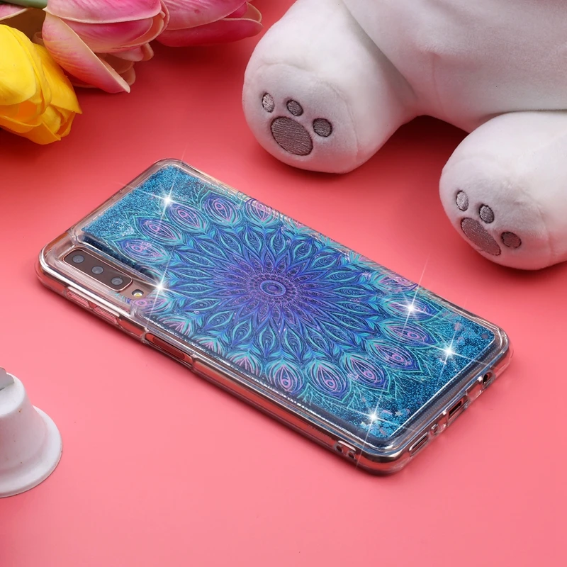 Жидкий чехол для Samsung Galaxy A7 2018 Quicksand Cover A3 A5 2017 блестящий A8 A9 A6 PLUS динамический