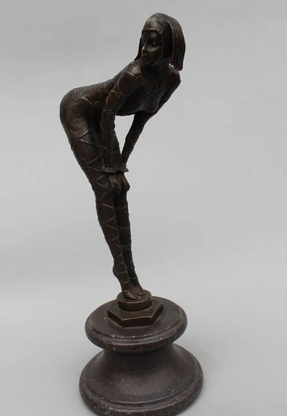19&quotWestern Art Bronze Marble Raised buttocks Belle Women sculpture Statue | Дом и сад
