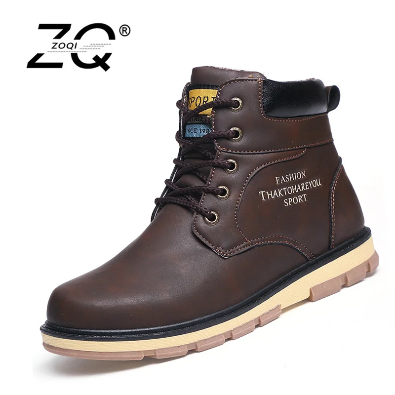 Очень теплые мужские зимние кожаные ботинки уличные водонепроницаемые