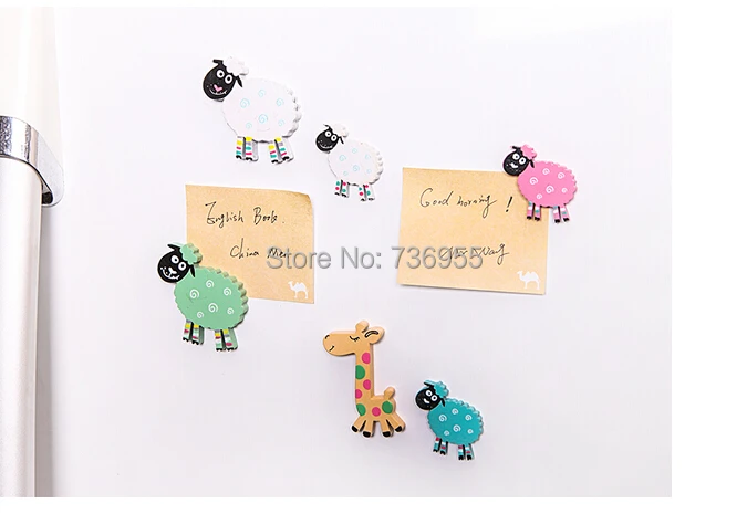 Wooden creative cute little cartoon candy-colored Korean refrigerator magnet (big sheep) | Дом и сад